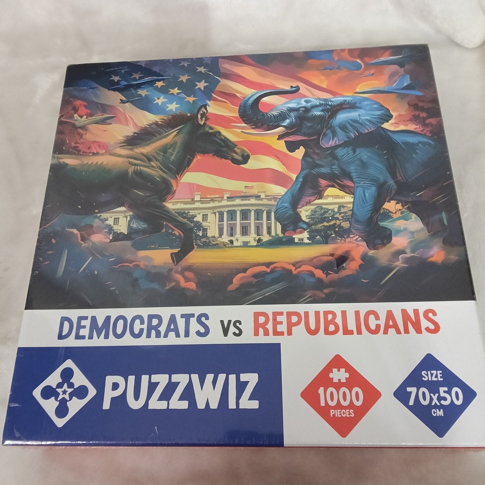 Puzzwiz Democrats vs Republicans 1000 Piece Jigsaw Puzzle 70x50cm New